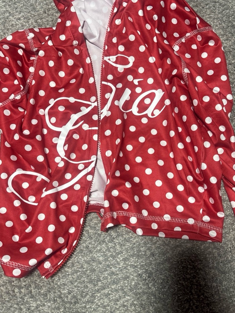 Red Polka Dot Women's Zip Hoodie